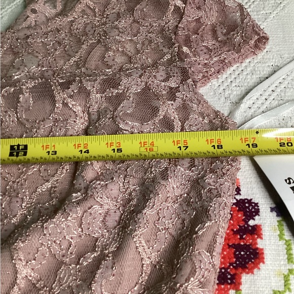 New Enfocus Studio Peplum Lace Pink Midi Dress - Picture 11 of 14